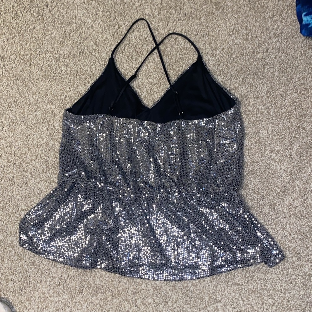 Express Sequin Spaghetti Strap Tank - image 2